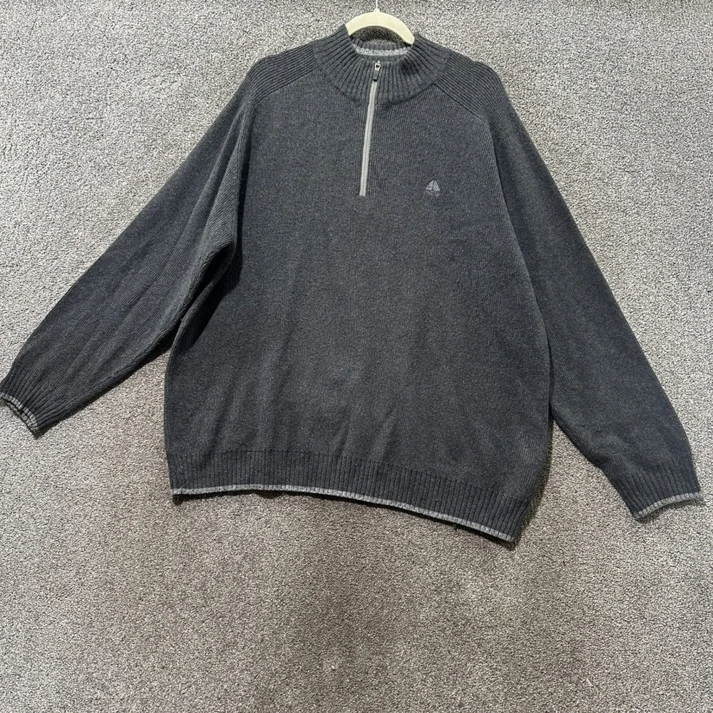 VTG Nike ACG‎ 1/4 Zip Pullover Sweater Men XL Gray Lambs Wool Blend Minimalist